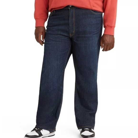 Levis 505 42x32 Regular Fit Dark Wash Jeans Straight Leg 100% Cotton Nice Cond! - Picture 1 of 11